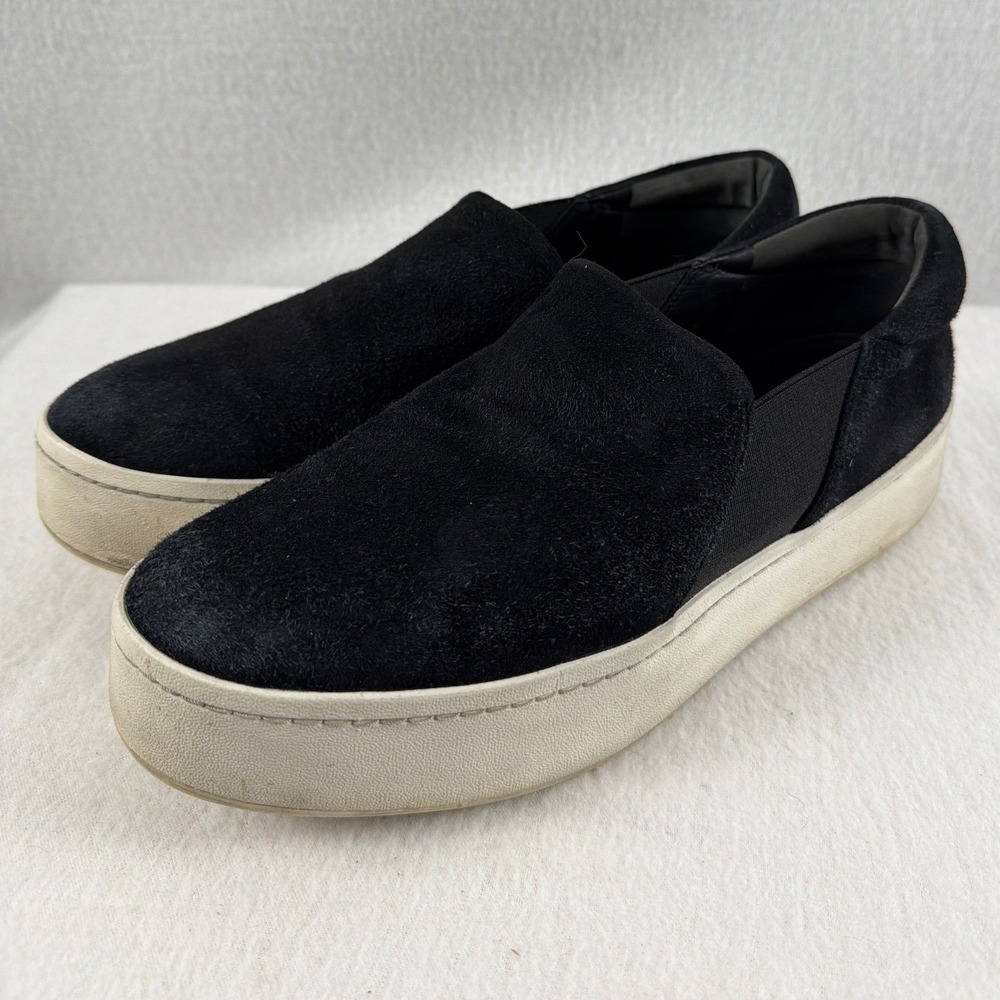 Vince Warren Black Suede Platform Slip On Sneakers E5967L1003 Mens 8 Womens 10